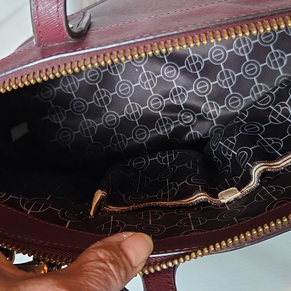 HENRI BENDEL RSG Plum Satchel with Gold Accents - Picture 5 of 8